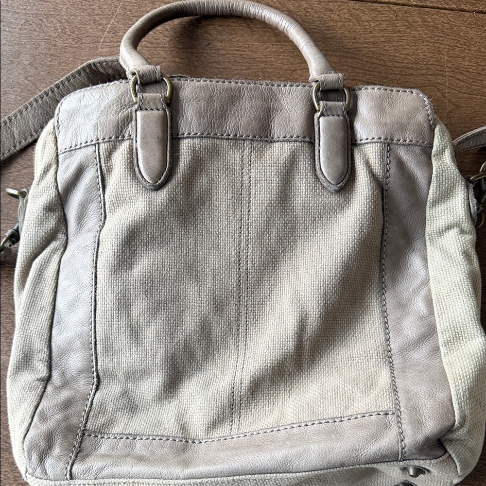 Liebeskind Taupe Crossbody Tote with Leather Trim & Brass Hardware - Picture 3 of 7